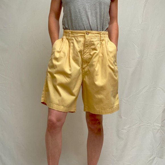 Vintage Yellow High Waisted Mom Shorts 28" Waist - Picture 2 of 14